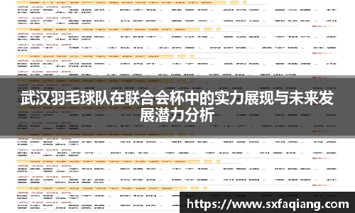 武汉羽毛球队在联合会杯中的实力展现与未来发展潜力分析