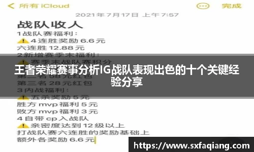 王者荣耀赛事分析IG战队表现出色的十个关键经验分享