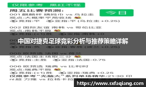 中国对捷克足球竞彩分析与推荐策略详解
