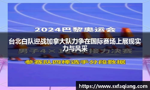 台北白队迎战加拿大队力争在国际赛场上展现实力与风采